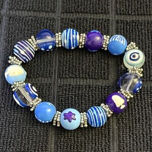 Two's Company Blue and Purple Beaded Bracelet